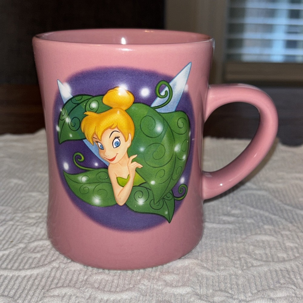 Tinkerbell Pink 3D Double Sided Coffee Mug Disney Store Exclusive 6"